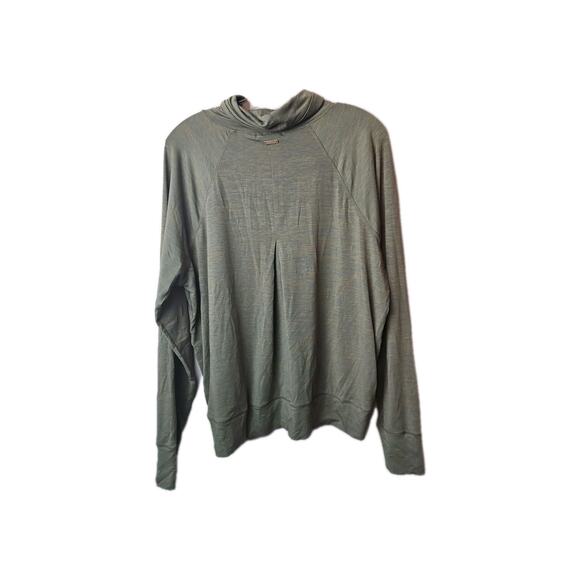 prAna Long Sleeve Pulliver Active Sweater Womens Turtleneck Large Green W/Pocket - Picture 2 of 7